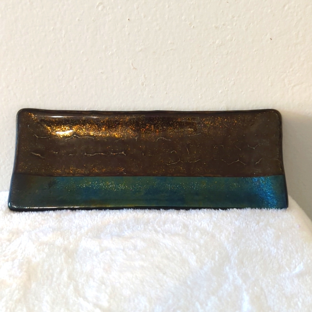 Kurt McVay fused metallic glass tray